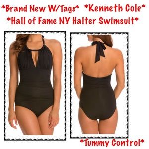 BNWTS*Kenneth Cole*Hall of Fame NY Halter Swimsuit